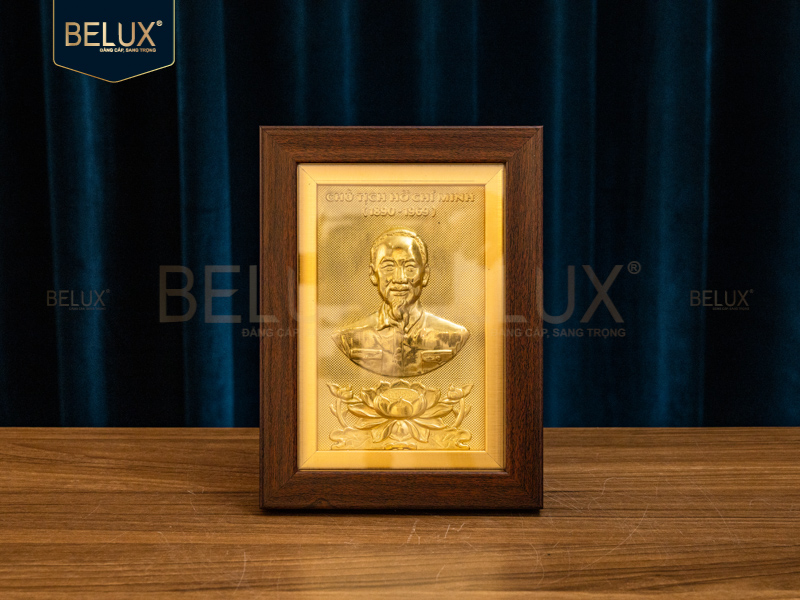 Tranh Bác Hồ bằng đồng 20x15cm